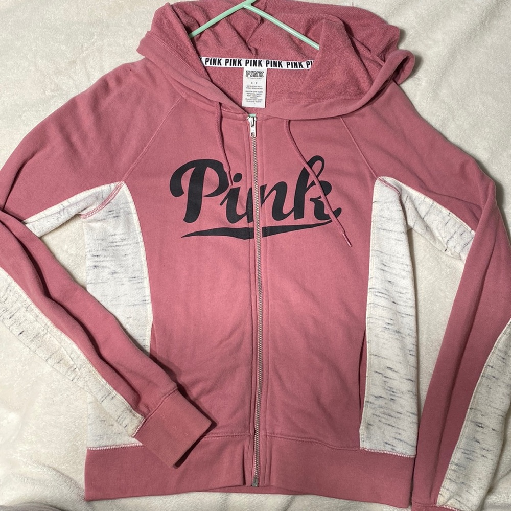 Pink Zip up sweater size small color pink